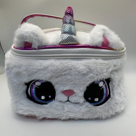 Other - CLAIRE'S PLUSH CATICORN CAT COEMTICS MAKEUP BAG TOTE RAINBOW JEWELRY BOX